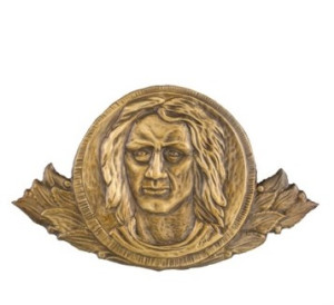 Symbol ewangelisty św. Mateusza -aplikacja sakralna, ornament na ołtarz lub ambonę