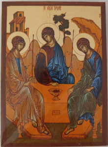 Ikona bizantyjska - Trójca Święta, 9 x 12,5 cm