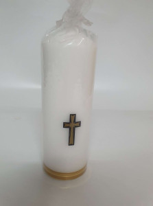 świeca żałobna -aplikacja krzyża