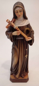 Figura św. Rita, rzeźba drewniana, wysokość 32 cm