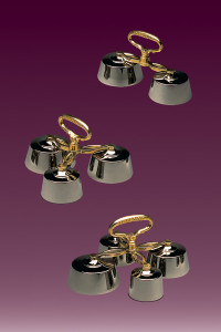 Dzwonek  ministrancki  - rączka złota , szalki niklowane  - różne warianty