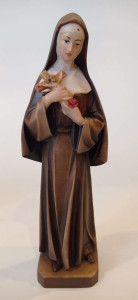 Figura Św. Rita , rzeźba drewniana, wysokość 20 cm  