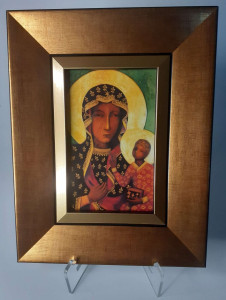 Obraz w ramie z Matką Bożą Częstochowską, 18 x 23 cm