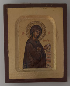 Ikona bizantyjska -  Matka Boża z grupy Deesis, 12,5 x 10,5 cm  