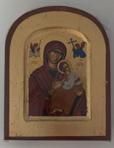 Ikona bizantyjska -  Matka Boska Nieustającej Pomocy. 13,5 x 10,5 cm 