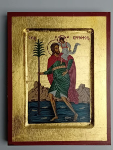Ikona bizantyjska - św. Krzysztof, 31 x 24 cm