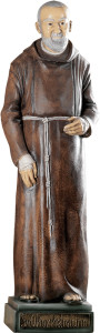 Figura św. Ojca Pio, materiał żywiczny, wysokość 138 cm