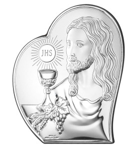 Obrazek srebrny na pamiątkę I Komunii Św. z Jezusem - GRAWER GRATIS !