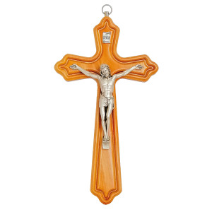 Krzyż św. Benedykta z drewna oliwnego, wysokość 15 cm
