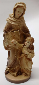 Figura Św. Paweł z Matką boską, rzeźba drewniana kolor, wysokość 20 cm