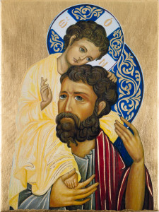 Obraz na złotej desce - Święty Krzysztof