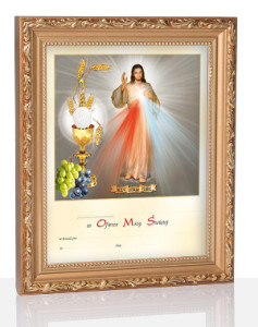 Obrazek komunijny w ramce z personalizacją Jezu Ufam Tobie