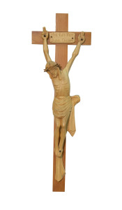 Krzyż z pasyjką, rzeźba drewniana, wysokość 60 cm