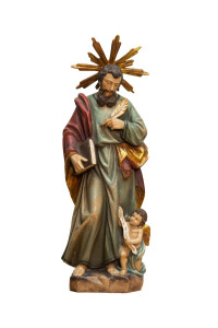 Święty Mateusz Ewangelista, rzeźba drewniana, wysokość 36 cm