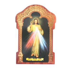Jezu Ufam Tobie - Obrazek HDF z złotą ramką