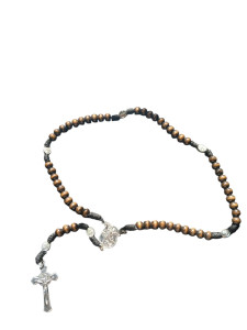 Różaniec Święty Michał Archanioł  - Sznurek Drewno 10 mm + Metal