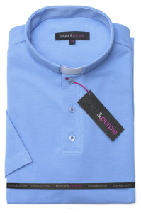 Koszulka Polo niebieska pod koloratkę 100% bawełna 