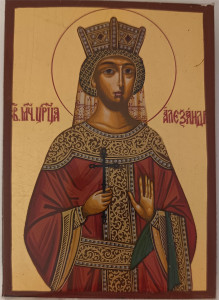 Ikona bizantyjska - św. Aleksandra, 9 x 12,5 cm