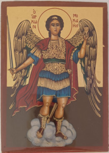 Ikona bizantyjska - Archanioł Michał, 9 x 12,5 cm