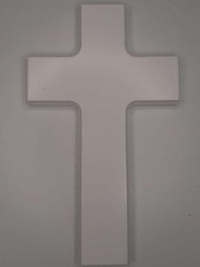 Krzyż na ścianę biały, 12 cm x 20 cm