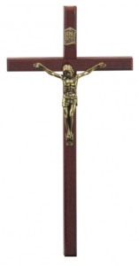 Krzyż drewniany, ciemny, wysokość 15 cm