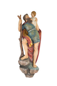 Święty Krzysztof, rzeźba drewniana, wysokość 85 cm