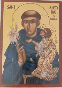 Ikona bizantyjska - św. Antoni, 9 x 12,5 cm