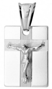 Srebrny medalik z wizerunkiem Jezusa na krzyżu (próba 925)