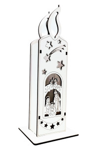 Świeca Szopka drewniana LED 