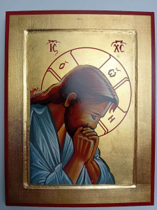 Ikona bizantyjska - Jezus modlący się w Ogrójcu, 31 x 24 cm