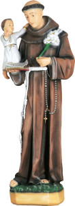 Figura św. Antoniego, materiał żywiczny, wysokość 118 cm