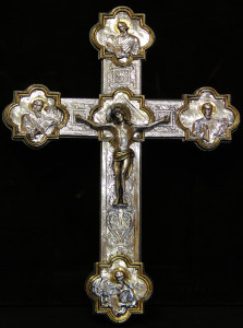 Wiszący krzyż misyjny z ciałem Jezusa, wysokość 29 cm