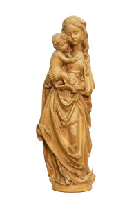 Madonna, drewniana rzeźba bejcowana, wysokość 52 cm