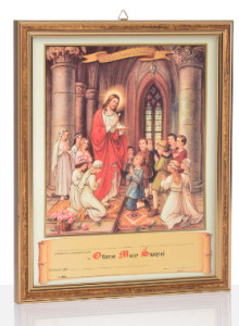 Obrazek komunijny w ramce z personalizacją Jezus z Eucharystią