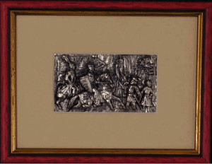 Płaskorzeźba Rycerzy w ramce, rozmiar 12 cm x 15 cm