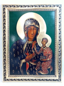 Obraz malowany na drewnie - Matka Boska Częstochowska, 88 x 68 cm