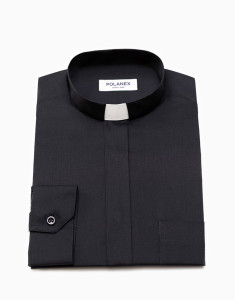 Koszula kapłańska długi rękaw 100% Bawełna kolor czarny