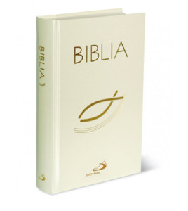 Biblia "z rybką" opr. biała z paginatorami