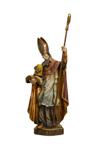 Święty Ambroży, rzeźba drewniana, wysokość 65 cm