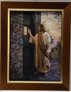 Obraz na płótnie w ramie Jezus pukający do drzwi, 38 x 48 cm