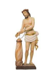 Jezus biczowany, rzeźba antyczna złocona, wysokość 42 cm