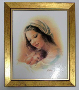 Obraz w ramie Madonna z dzieciątkiem, 30 x 25 cm