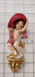 Anioł Kardynalski, figurka drewniana 26 cm