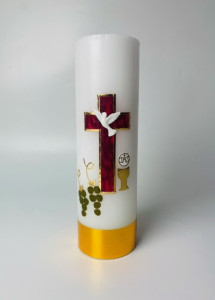 Świeca ołtarzowa na wkład olejowy, ręcznie zdobiona, wysokość  26 cm