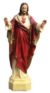 Figura Serce Pana Jezusa, materiał żywiczny, wysokość 114 cm