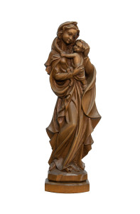 Madonna, drewniana rzeźba bejcowana, wysokość 55 cm