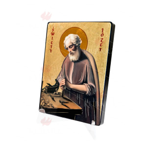 Święty Józef przy pracy - ikona naklejana