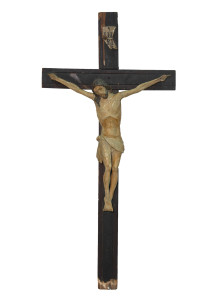 Krzyż z pasyjką, rzeźba drewniana, wysokość 70 cm