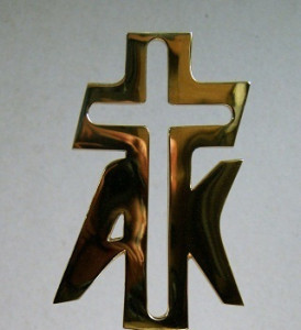 Zwieńczenie kościelne, głowica do sztandaru - logo Akcji Katolickiej