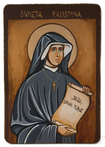 Ikona ręcznie pisana Święta Faustyna 17 x 24 cm